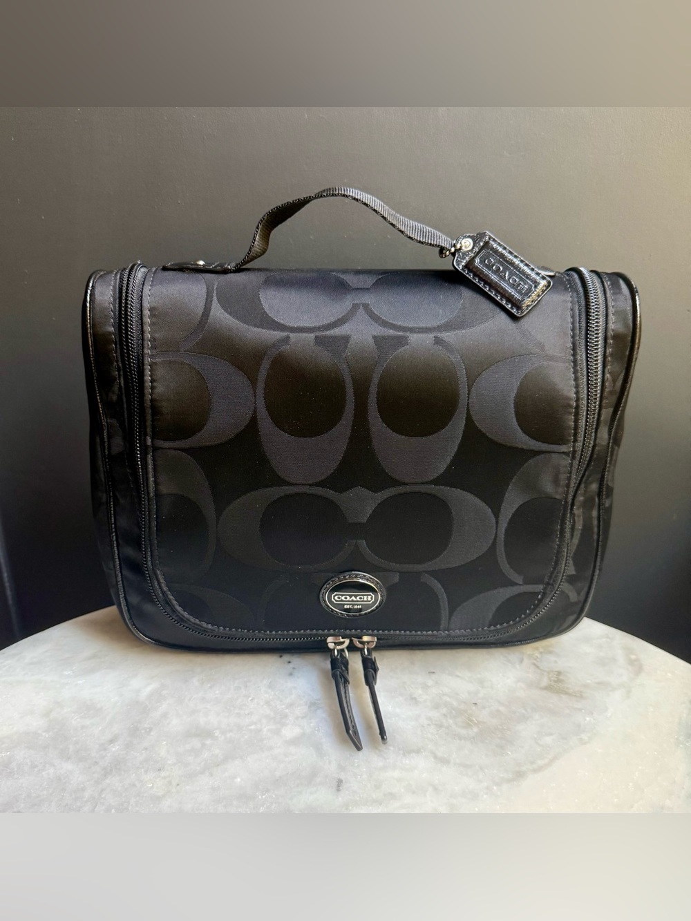 Coach Signature Black Hanging Toiletry Bag Organizer 🖤